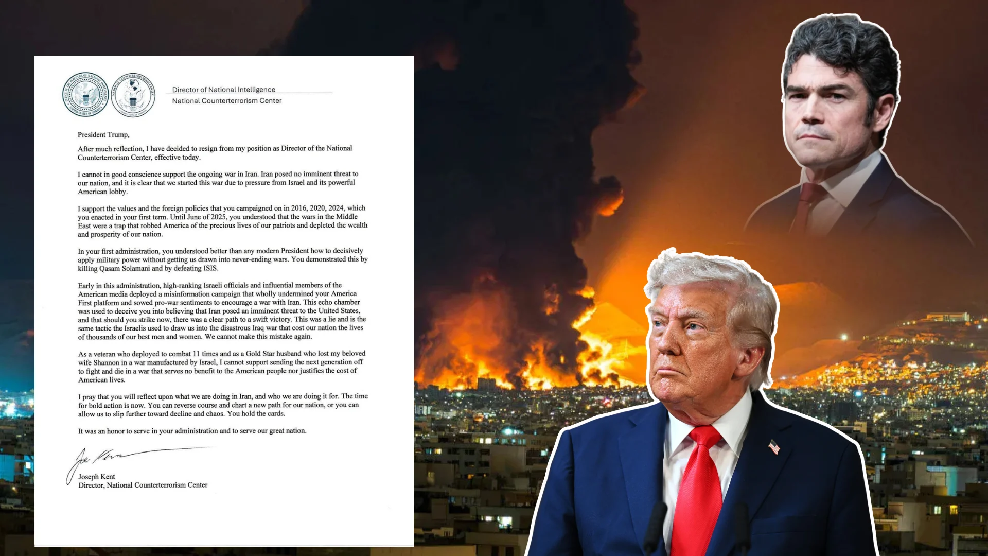 ইরান যুদ্ধের প্রতিবাদে মার্কিন ন্যাশনাল কাউন্টারটেরোরিজম সেন্টারের পরিচালক জোসেফ কেন্টের পদত্যাগ